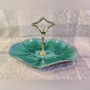 Vintage Blue Mountain Pottery Candy Serving Dish Blue/Green Drip Glaze